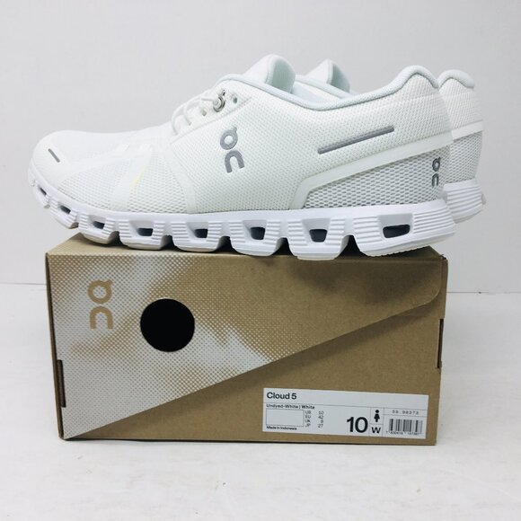 On Cloud 5 Men's Undyed White / White Running Shoes Size: 9.5, 10 and 10.5 - Picture 2 of 16